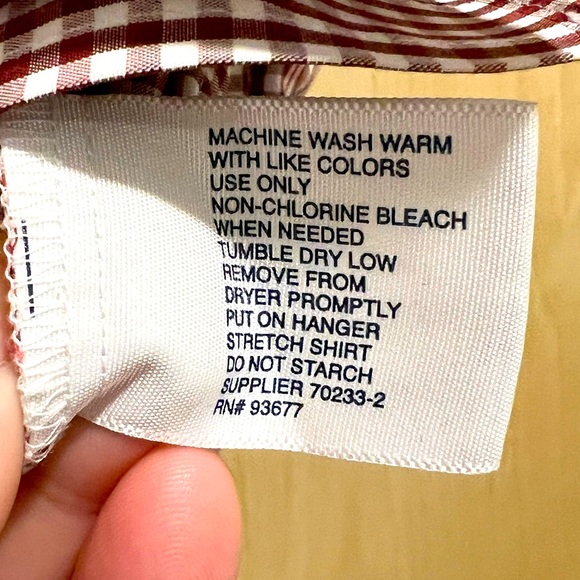 Stanford Travel Performance Super Shirt - Red & White Plaid Button Up - Picture 6 of 6